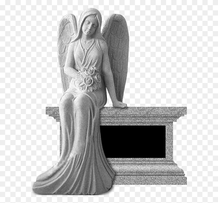 600x723 Angel Sitting With Flowers Statue, Sculpture, Person HD PNG Download