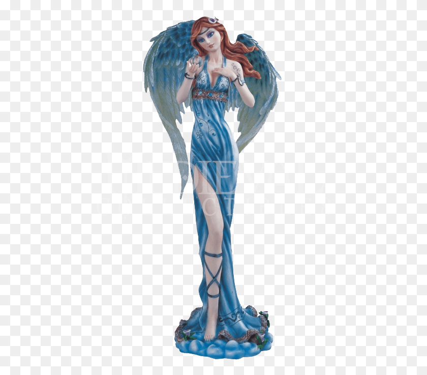 462x677 Angel Statues Angel Figurines And Angels By Medieval Blue Angel Figurine, Person, Human, Clothing HD PNG Download