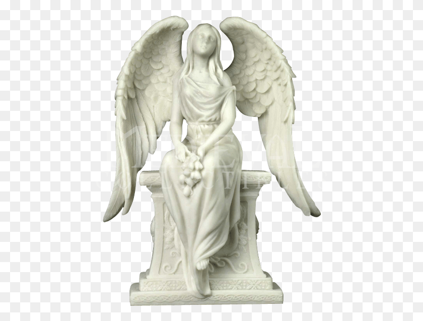 462x577 Ангел С Розами Сидит На Надгробной Статуе, Скульптура, Архангел Png Скачать