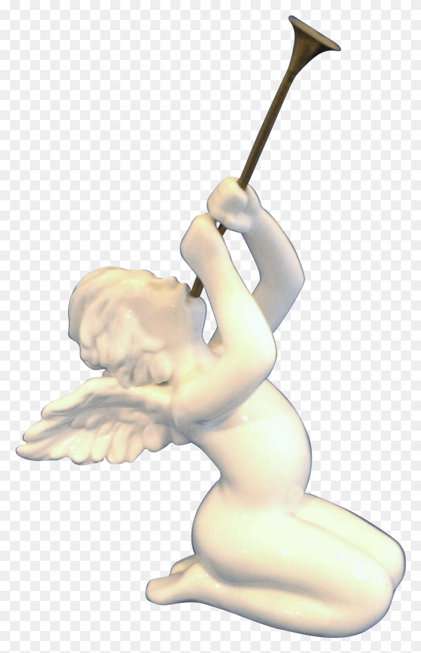 1267x2021 Angel With Trumpet Cartoon, Figurine, Person, Human HD PNG Download