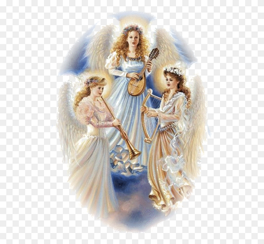 516x715 Angels Diamond Painting Three Angels, Angel, Archangel HD PNG Download