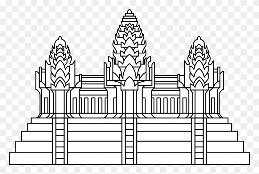 1280x828 Angkor Wat En La Bandera De Camboya Camboya Bandera De Angkor Wat, Arquitectura, Edificio, Pilar Hd Png