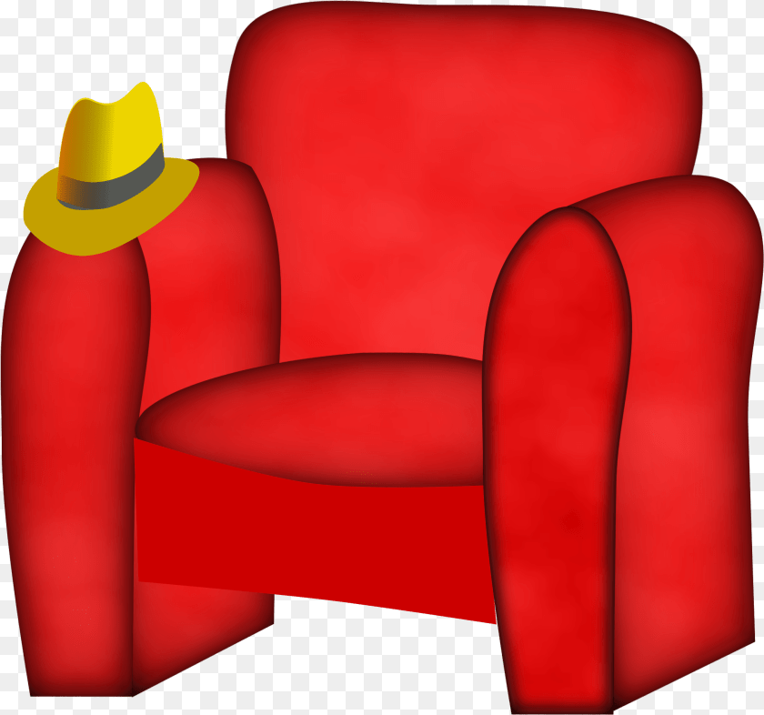 Anglecomfortcouch Hat On The Chair, Furniture, Armchair Clipart PNG