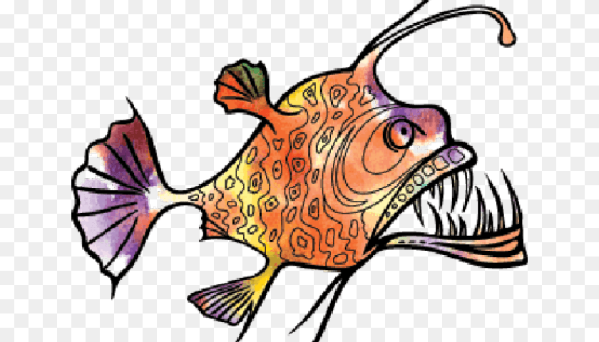 640x480 Anglerfish Clipart, Animal, Sea Life, Fish, Adult Sticker PNG