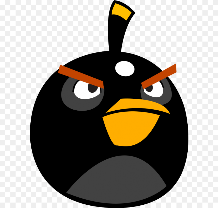612x801 Angry Birds Black Clipart Angry Birds Friends Angry Angry Birds A Bomb Sticker PNG