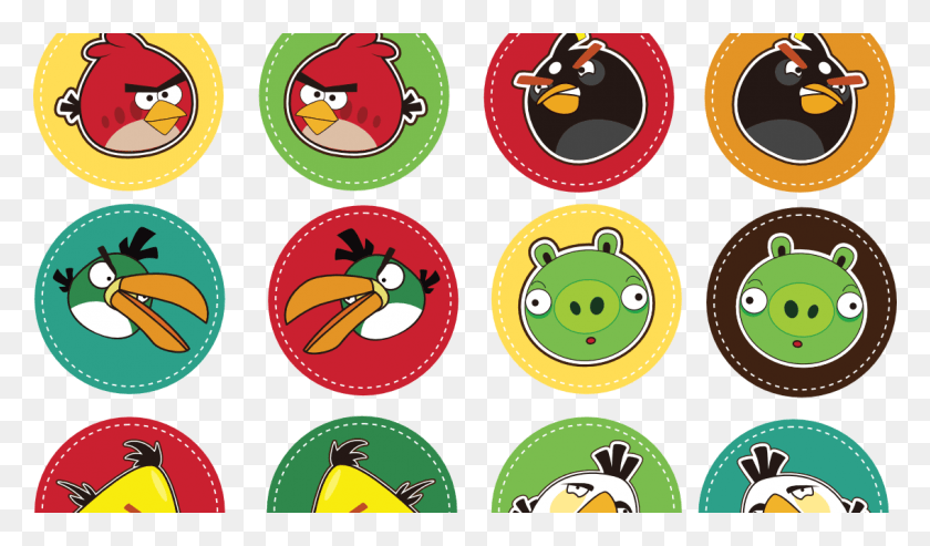 1134x630 Angry Birds Cupcake Topper Angry Birds Cupcake Toppers Printable, Label, Text, Sticker HD PNG Download
