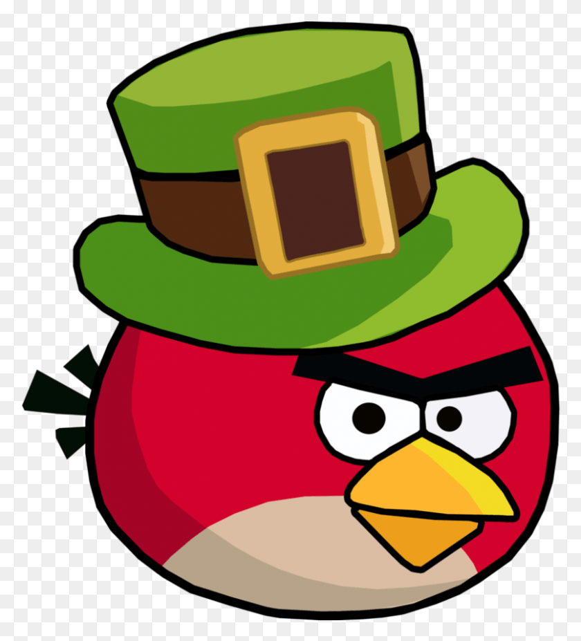805x895 Descargar Png Angry Birds Seasons Go Green Get Lucky, Angry Birds Seasons Go Green Get Lucky, Ropa, Vestimenta, Sombrero Hd Png