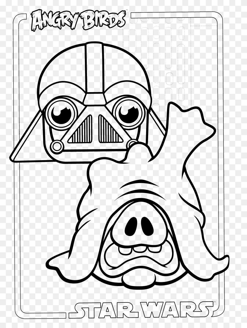 4913x6665 Angry Birds Star Wars Colouring Book Star Wars Speeder Bike Coloring, Gray, World Of Warcraft HD PNG Download