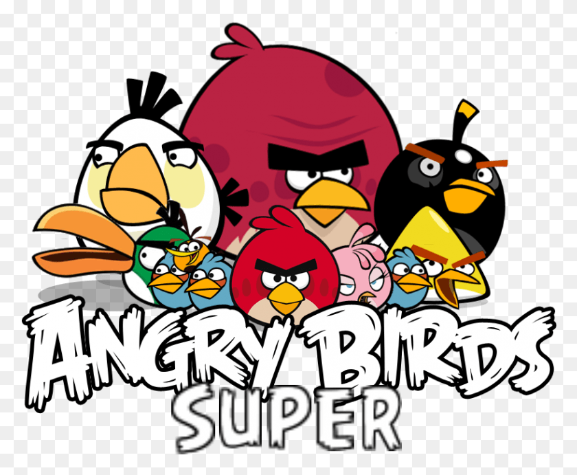 818x662 Descargar Png Angry Birds Super Logo Angry Birds 2009 Juego, Pájaro, Animal, Gafas De Sol Hd Png