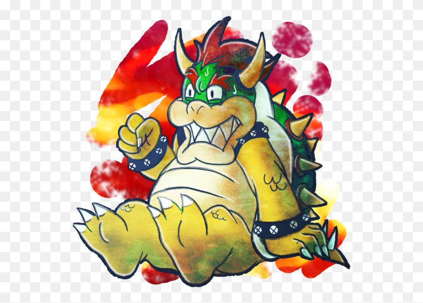 554x541 Angry Bowser, Graphics, Modern Art HD PNG Download