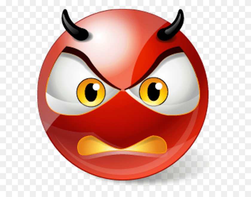 589x600 Descargar Png Angry Devil Smiley Angry Smiley Animación, Angry Birds, Pac Man, Comida Hd Png