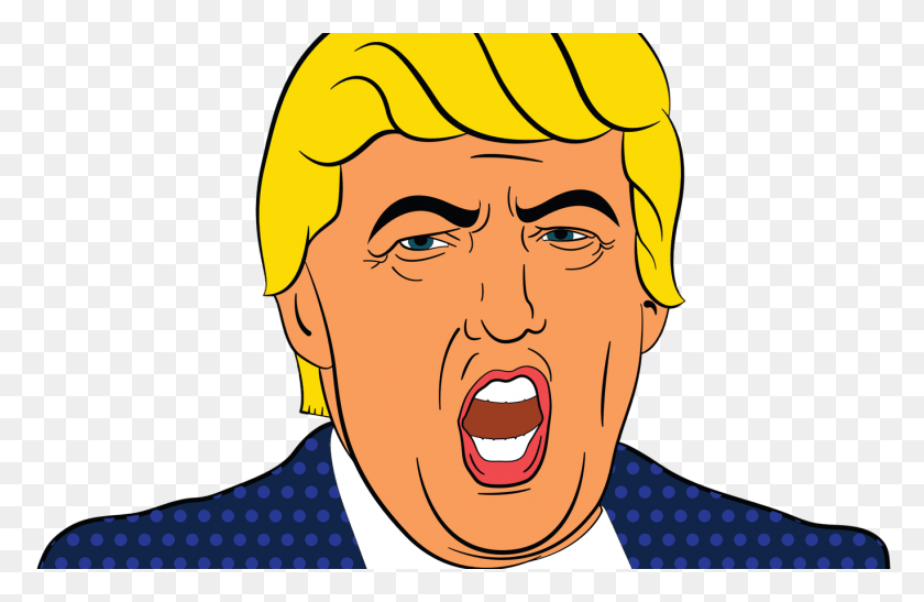 1368x855 Angry Donald Trump Face Vector Clipart Image Free Stock Donald Trump Face Clipart, Person, Human, Mouth HD PNG Download