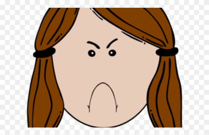 627x481 Angry Emoji Clipart Mad Sad Girl Face Cartoon, Face HD PNG Download