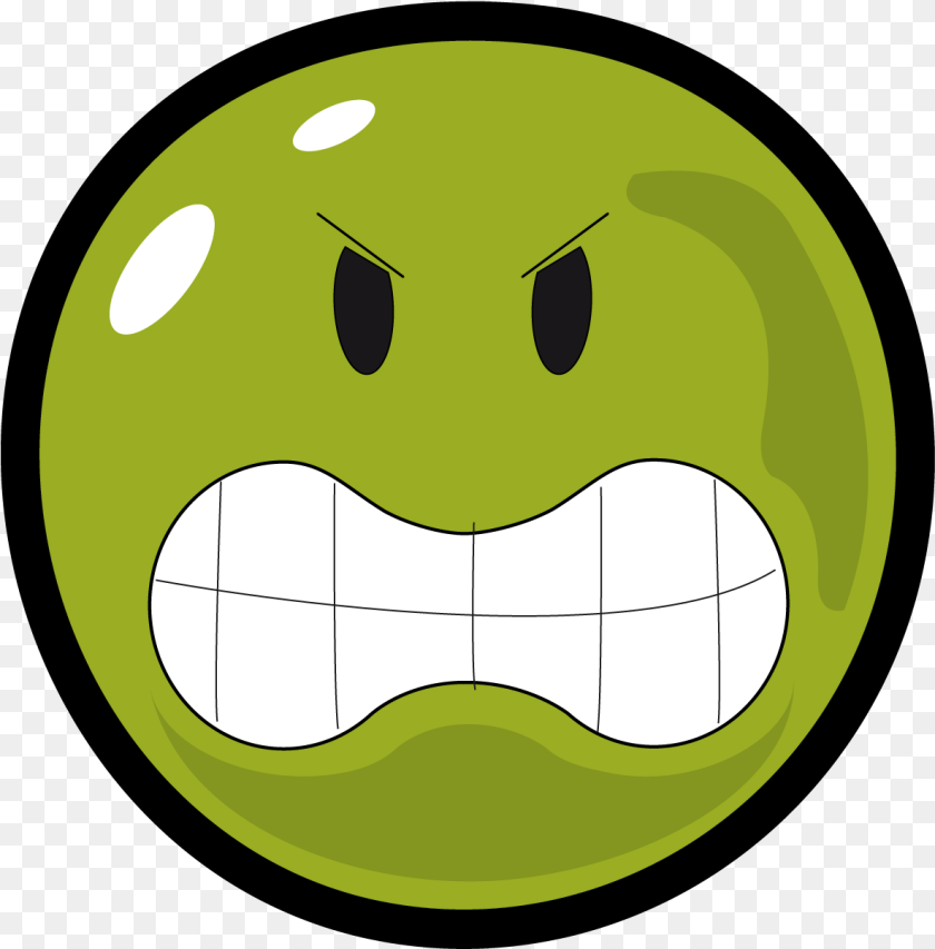 1185x1203 Angry Face Clipart Smiley Green Angry Face, Ball, Football, Soccer, Soccer Ball Sticker PNG