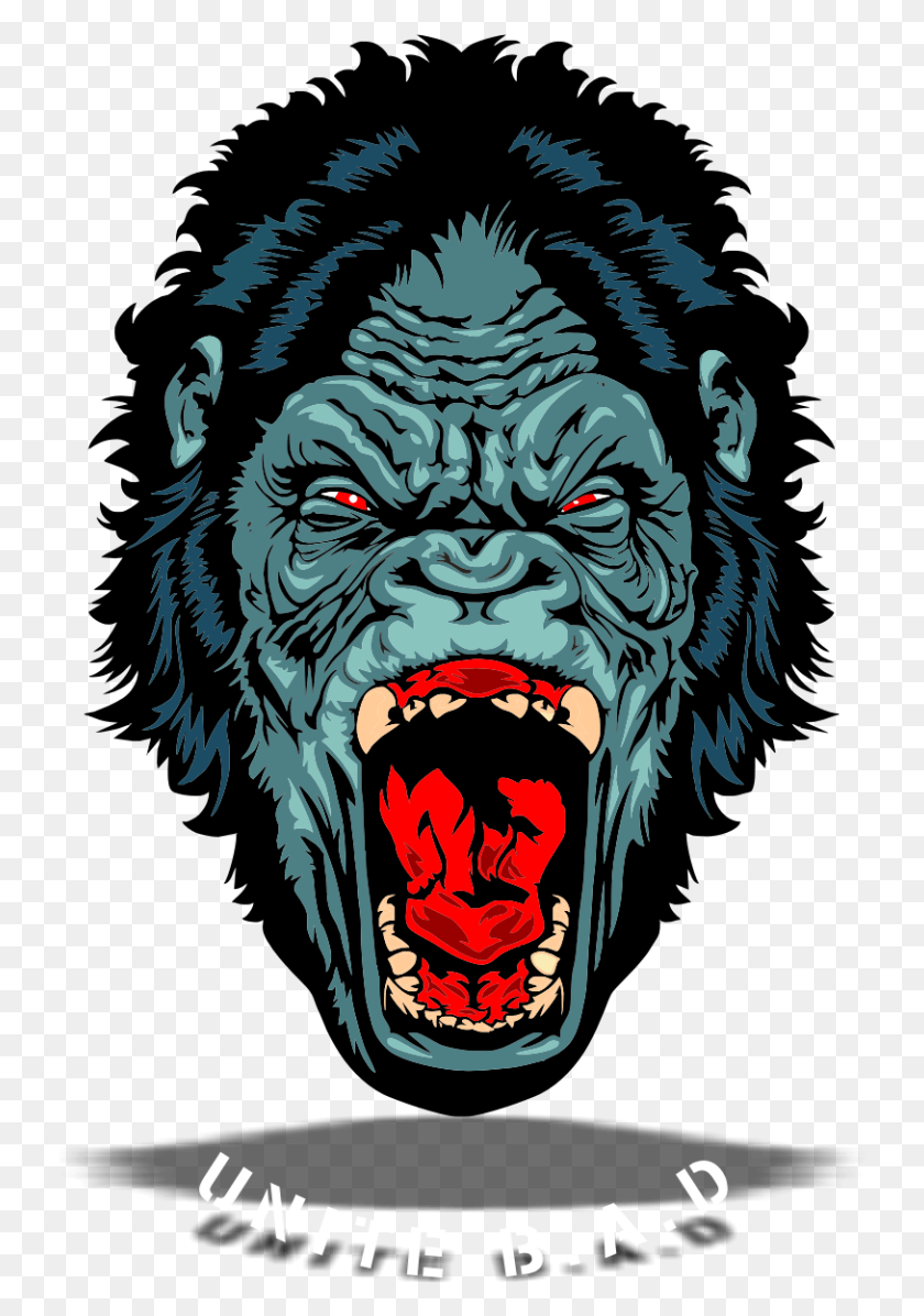 741x1136 Angry Gorilla Auction Illustration, Ape, Wildlife, Mammal Descargar Hd Png