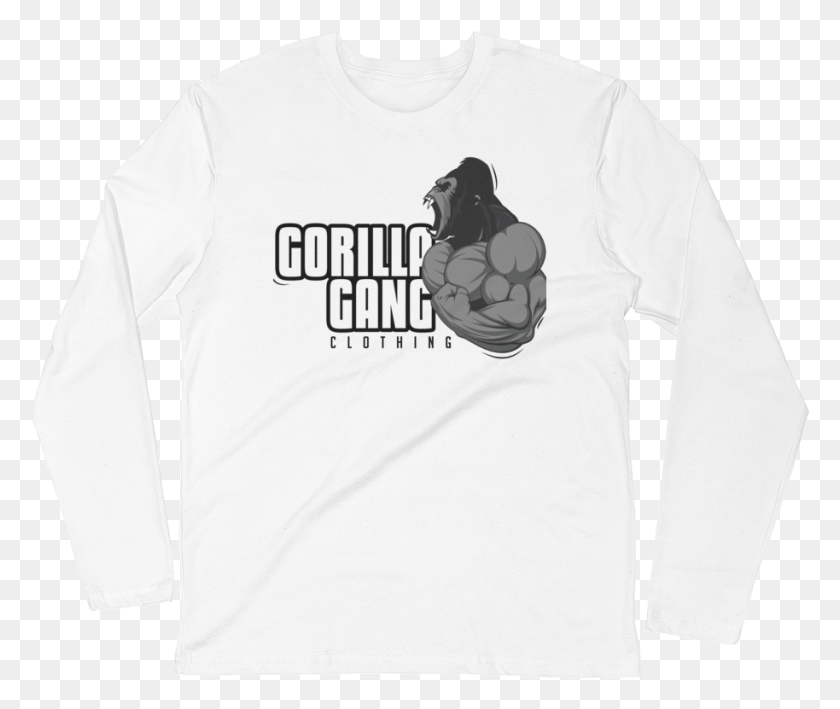 914x761 Angry Gorilla Fitted Long Sleeve Hippopotamus, Clothing, Apparel, Long Sleeve HD PNG Download