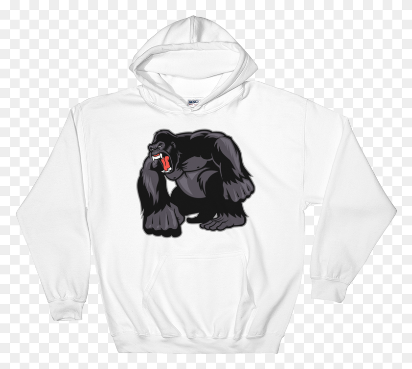 797x709 Angry Gorilla Sweatshirt Nasa Worm Logo Hoodie, Clothing, Apparel, Sweater HD PNG Download