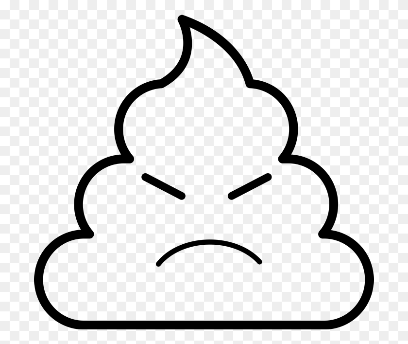 700x647 Descargar Angry Poop Emoji Emoji, Stencil, Símbolo, Logo Hd Png