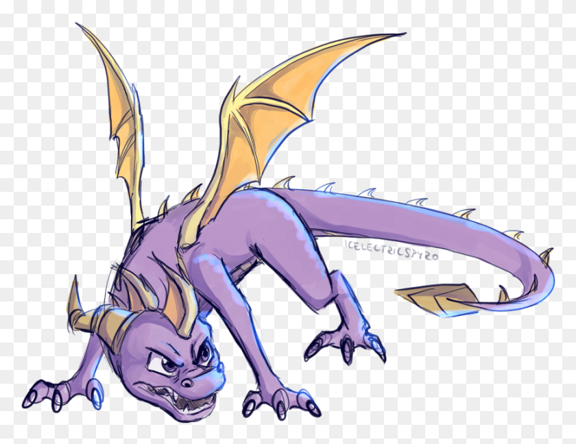 862x650 Angry Purple Doodle By Icelectricspyro Cartoon, Dragon, Horse, Mammal HD PNG Download