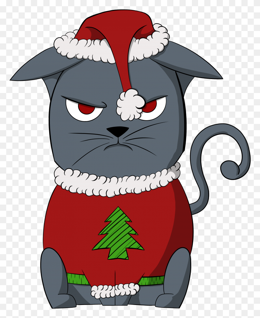 3808x4718 Angry Xmas Cat, Elf, Performer, Snowman HD PNG Download