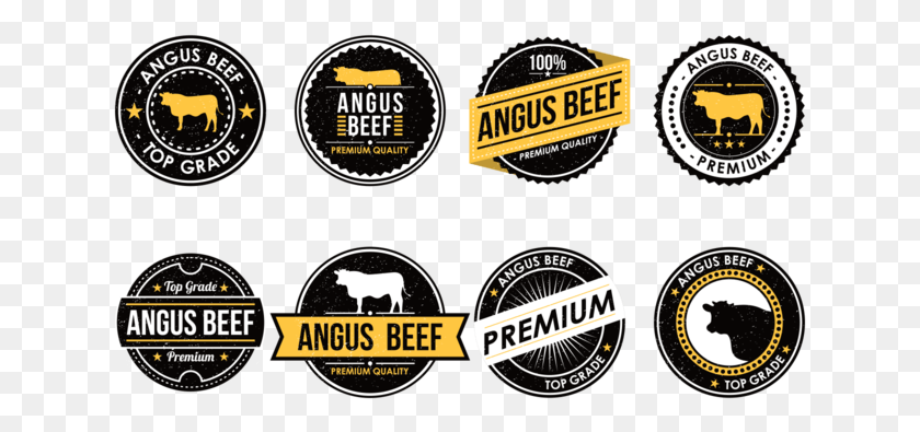 633x335 Descargar Angus Beef Labels Vector Logo Beef Angus, Etiqueta, Texto, Símbolo Hd Png