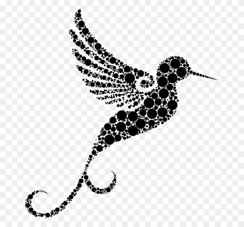 665x720 Animal Bird Clips Flying Hummingbird Silhouette Black And White Hummingbird, Gray, World Of Warcraft HD PNG Download