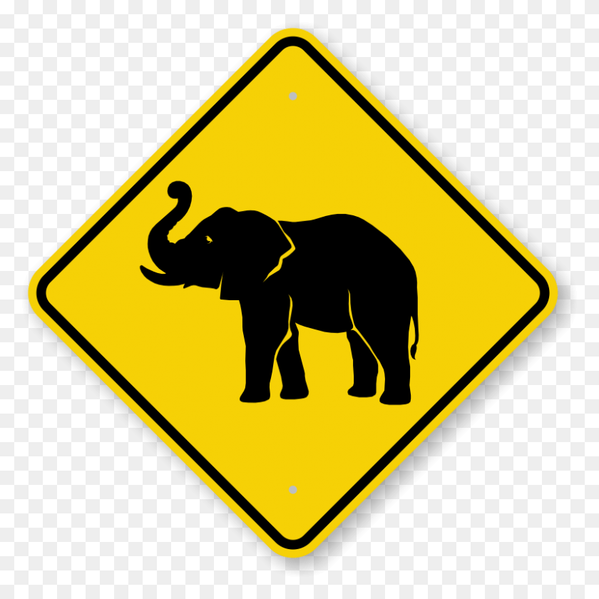 800x800 Знак Пересечения Животных Австралия Дорожный Знак, Символ, Слон, Дикая Природа Hd Png Скачать