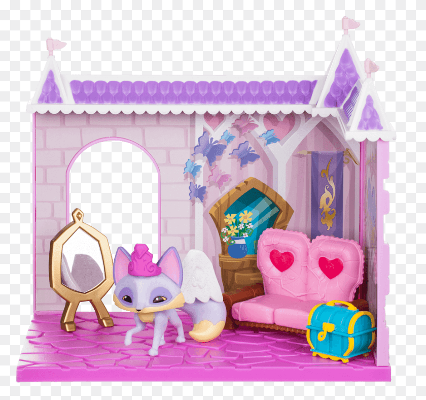 860x803 Animal Jam Princess Castle Den With Fancy Fox Animal Jam Figures With Codes, Dog House, Peeps, Sweets HD PNG Download
