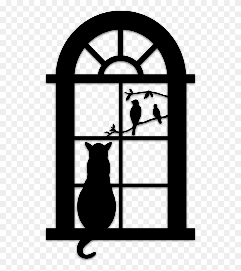 538x882 Animal Silhouette Art Amp Islamic Graphics Cat In Window Silhouette, Gray, World Of Warcraft HD PNG Download