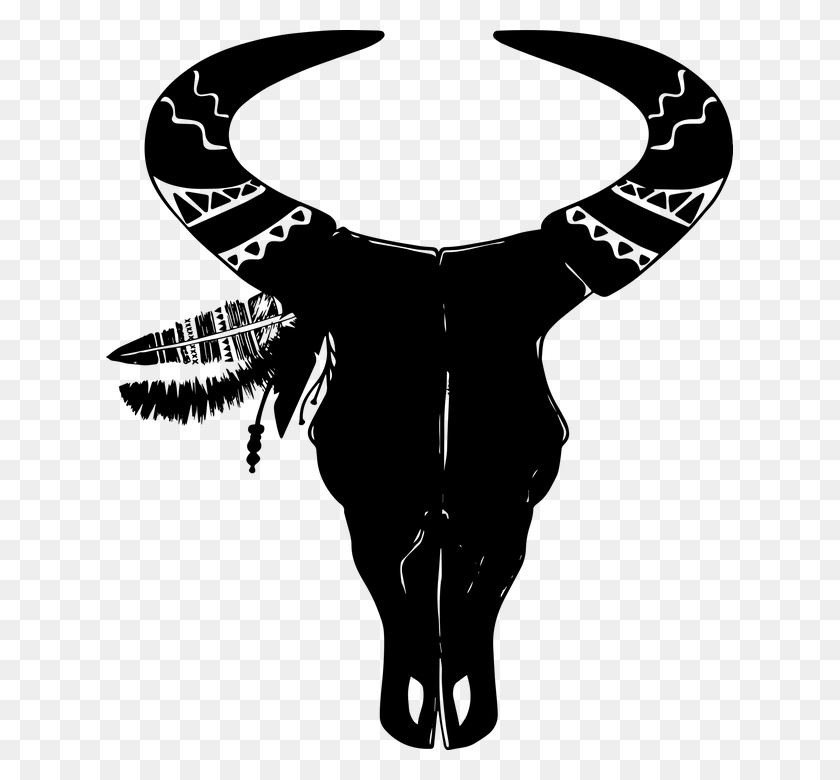 627x720 Animal Skull Boho Ethnic Southwestern Cowboy Calcomanias Vaqueras, Gray, World Of Warcraft HD PNG Download