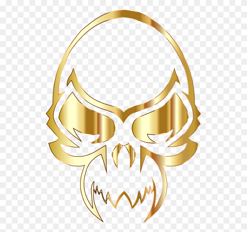 532x729 Animal Skulls Gold Bone Skeleton Golden Skull, Symbol, Stencil, Emblem HD PNG Download