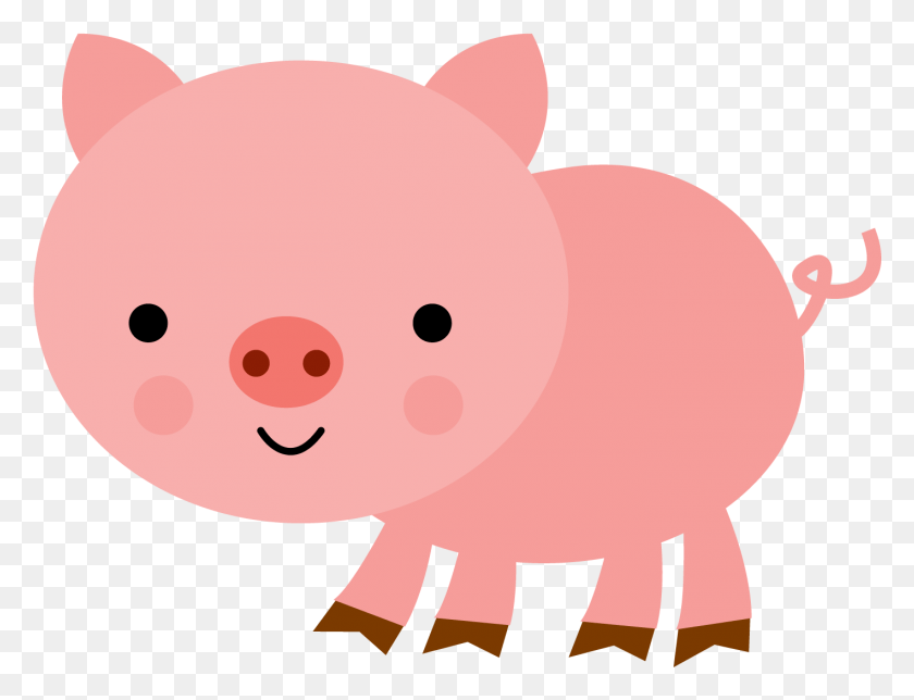 1417x1061 Animalitos De Granja Farm Pink Minus Clipart, Piggy Bank, Mammal, Animal HD PNG Download