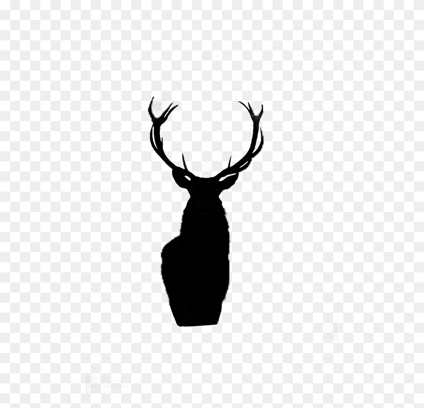 499x749 Animalsilhouette Blacksilhouette Deer Black Silhouette Black And White Stag, Clothing, Apparel, Long Sleeve HD PNG Download