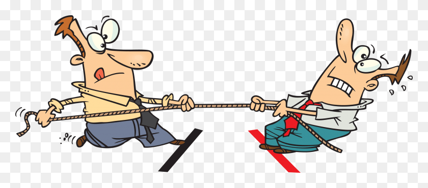 2400x954 Animated Tug Of War Clipart Pluspng Cartoon Tug Of War, Toy, Weapon, Weaponry HD PNG Download