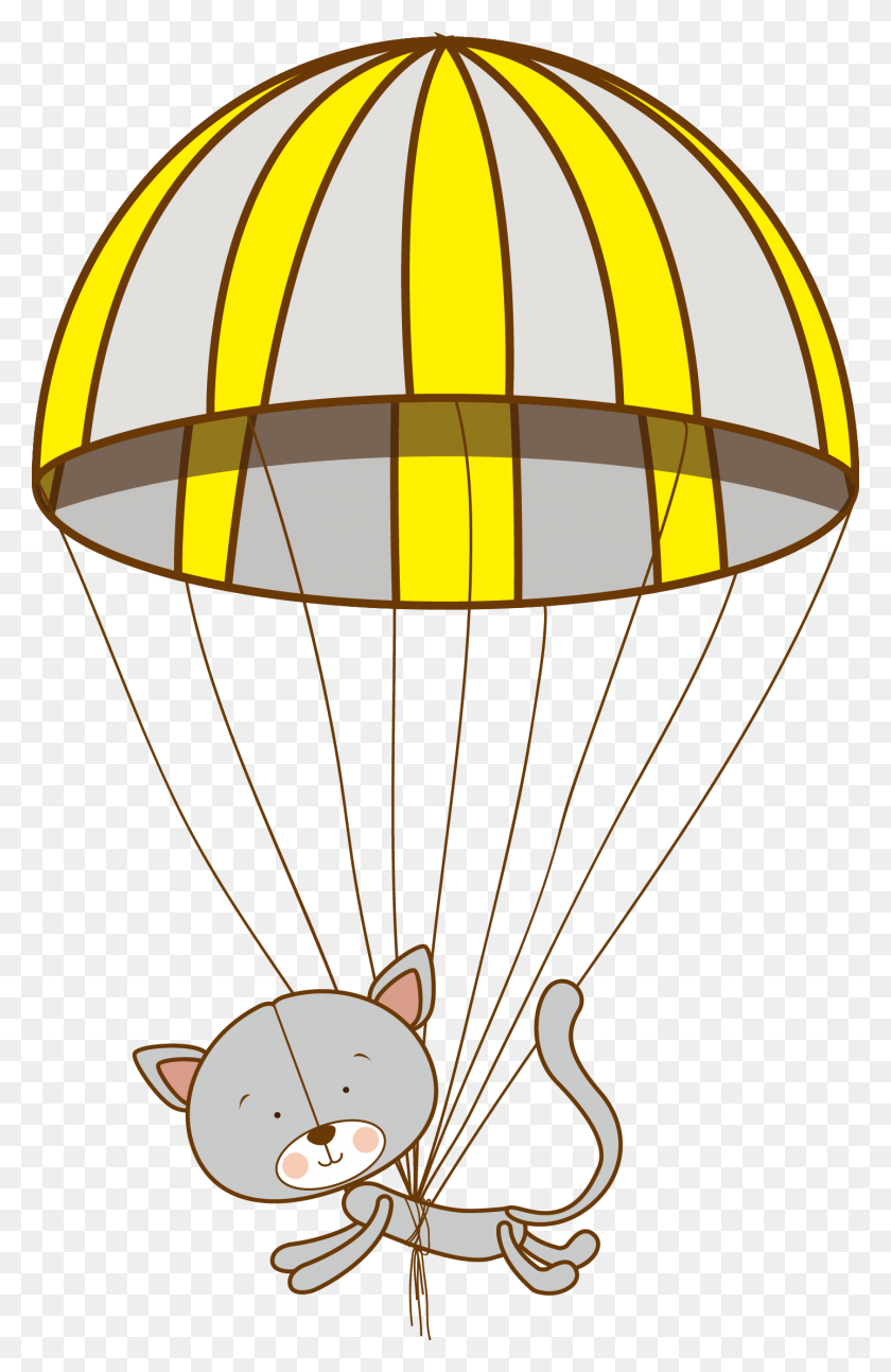 1437x2273 Descargar Png Animación Ilustración Gatito Paracaídas Transprent Dibujos Animados, Lámpara, Aventura, Actividades De Ocio Hd Png