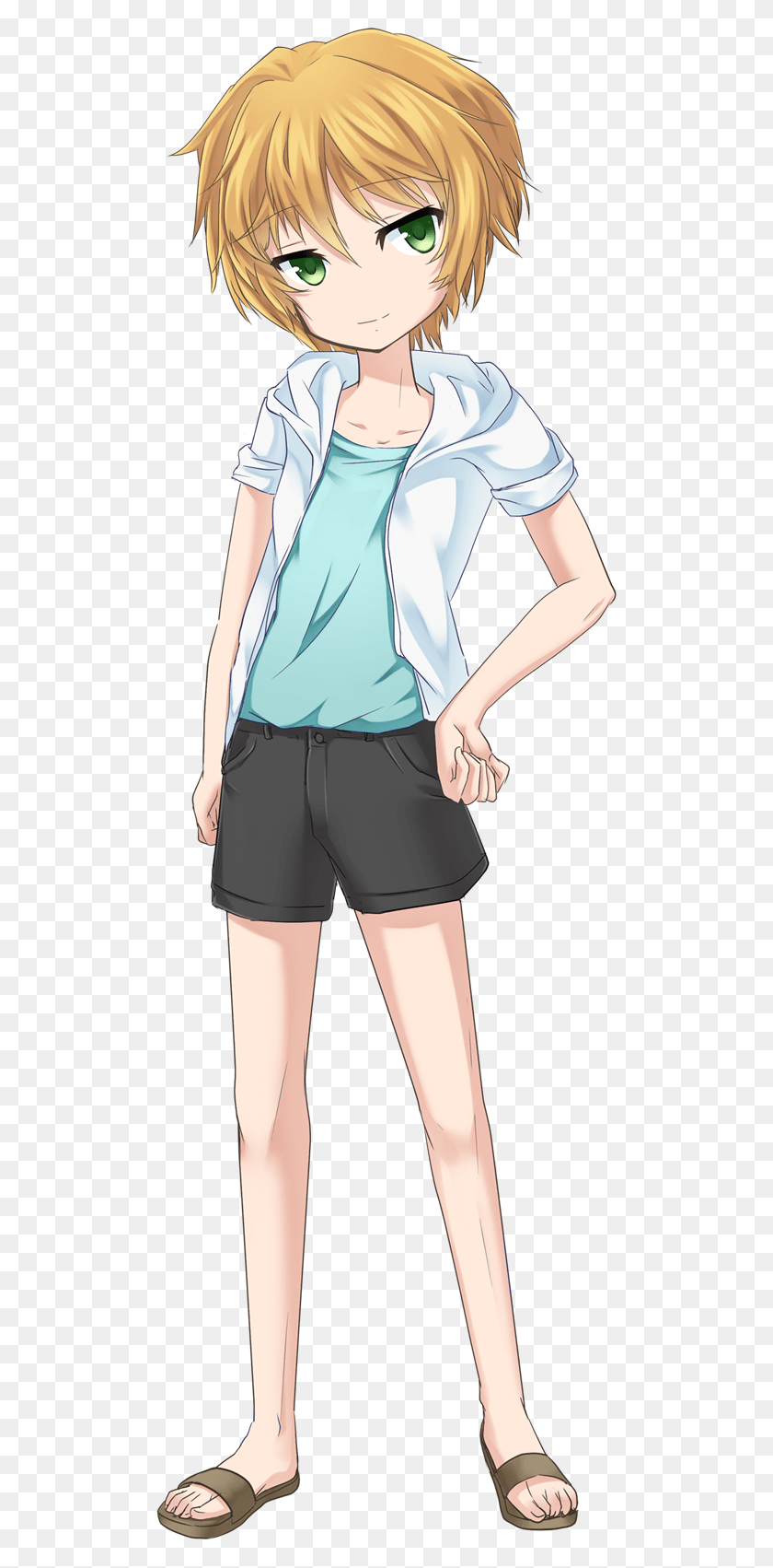 500x1642 Anime Boy Clipart Skinny Anime Boy Clipart, Shorts, Clothing, Apparel HD PNG Download