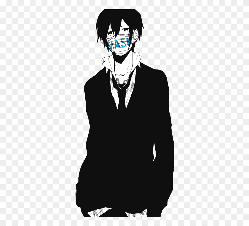 334x701 Anime Boy Sad Anime Boy With Mask, Person, Human, Manga HD PNG Download