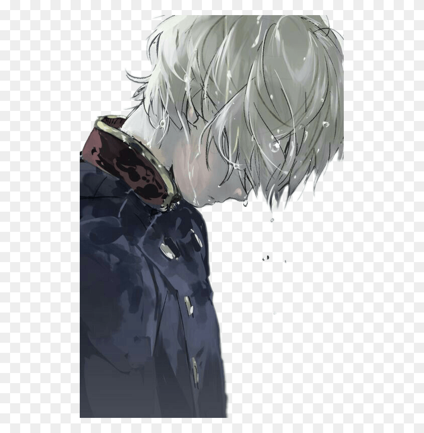 523x799 Anime Boy White Hair, Clothing, Apparel, Coat HD PNG Download