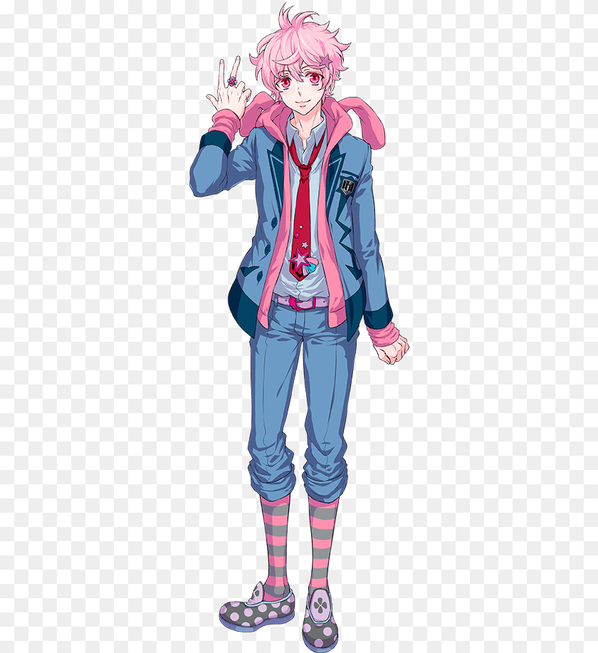 310x917 Anime Boy With Pink Hair, Book, Publication, Comics, Person PNG