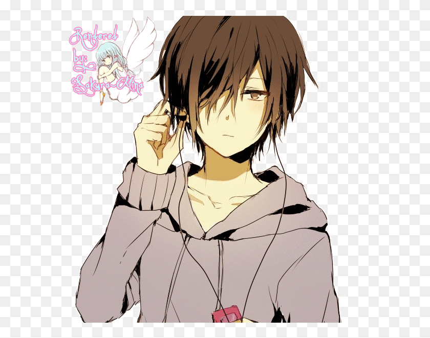 574x601 Anime Boy With Purple Hair, Comics, Book, Manga HD PNG Download