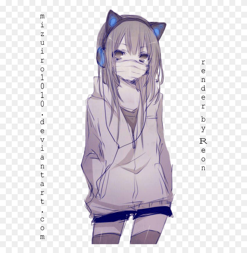 570x800 Anime Cat Girl Drawing, Person, Human HD PNG Download