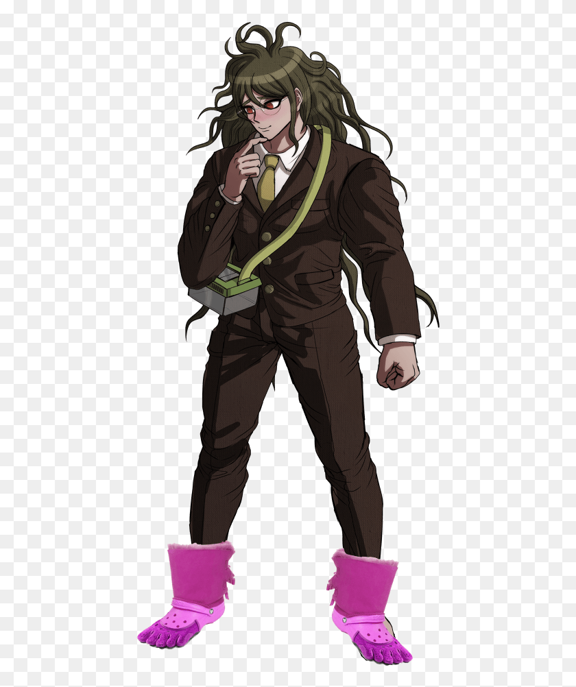 443x942 Anime Characters With Crocs Dms Open Danganronpa V3 Gonta Sprites, Person, Clothing, Ninja HD PNG Download
