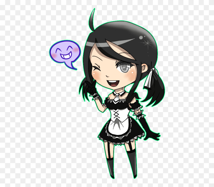 458x674 Anime Clipart Maid Outfit Chibi, Person, Human, Graphics HD PNG Download