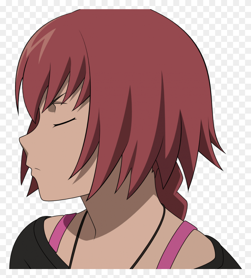 969x1081 Anime Closed Eyes Results A Lot Of Cliparts For Anime Anime Hair In Profile, Comics, Book, Manga HD PNG Download