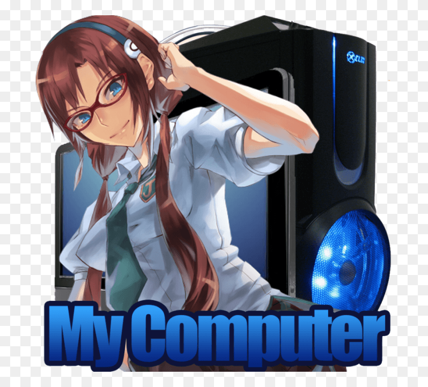700x700 Anime Computer My Computer Anime Icons, Person, Human, Manga HD PNG Download