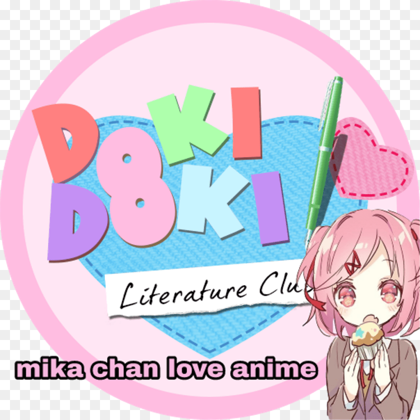 1024x1024 Anime Doki Doki Mika Chan Love Anime Doki Doki Literature Club Icon, Book, Comics, Publication, Baby PNG