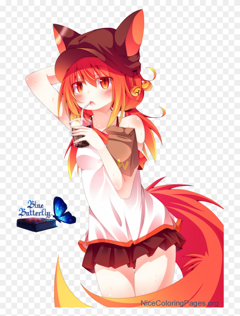 727x1046 Descargar Png / Anime Fox Girl, Comics, Libro, Manga Hd Png