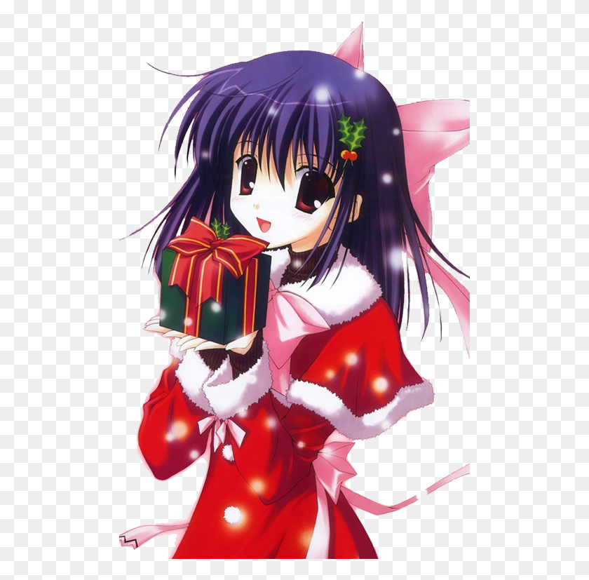 500x767 Descargar Png Anime Girl Feliz Navidad Navidad Anime Wallpaper Phone, Manga, Comics, Libro Hd Png