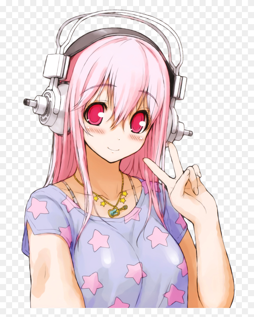 730x989 Anime Girl Peace Sign Azur Lane Pink Hair, Manga, Comics, Book HD PNG Download