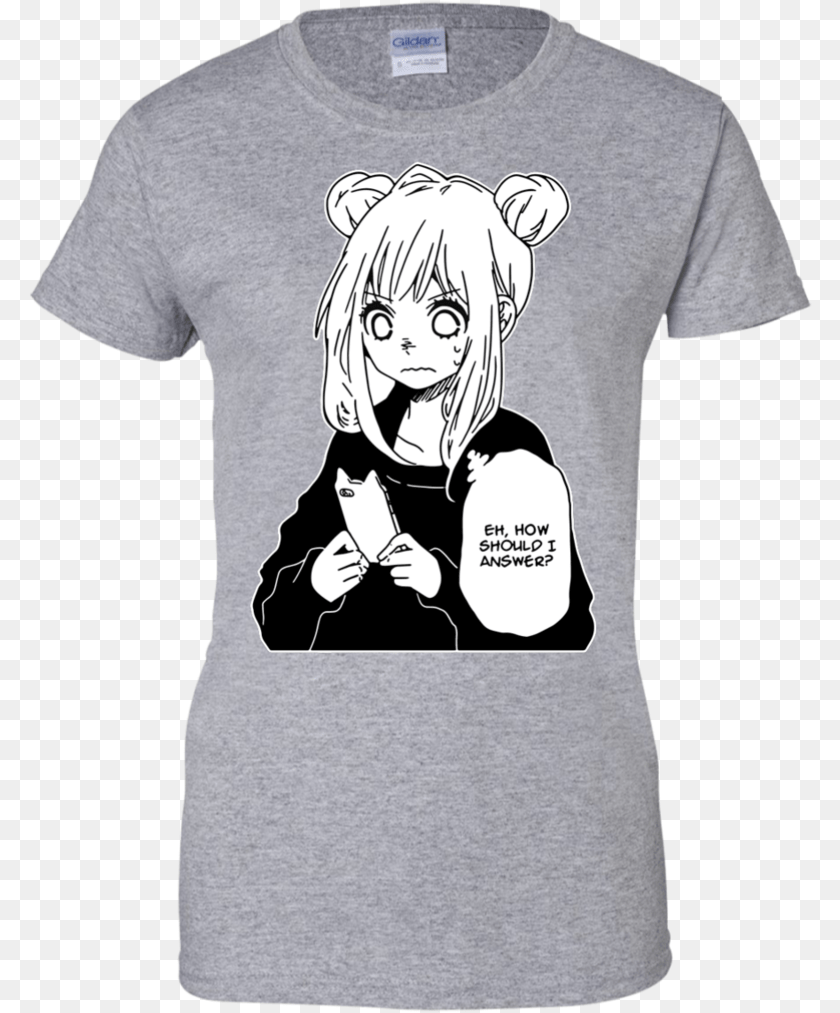 784x1013 Anime Girl Texting Hot Fashion Ladies T Shirt Sport Hot Anime Girls, Book, Clothing, Comics, Publication Transparent PNG